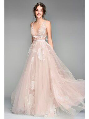 Willowby by Watters Galatea Lace Tulle Wedding Gown Size 6 Anthropologie